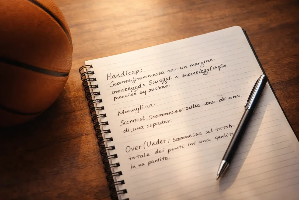 Glossario scommesse basket con termini di betting sulla pallacanestro